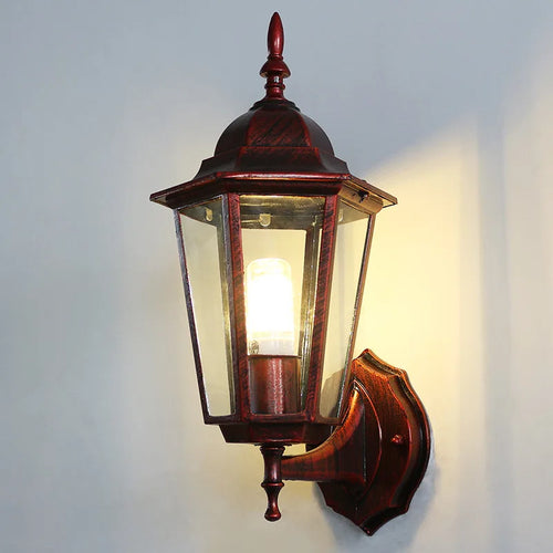 (WECUS) Lampada da parete per esterni retrò in stile europeo Lampada da balcone Lampada da giardino impermeabile Lampada da portico vintage per esterni